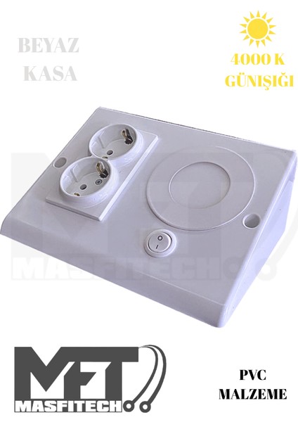 Dolap & Tezgah Altı Prizli Aydınlatma 3 Watt (Gün Işığı)