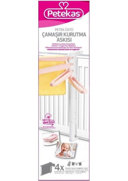 Beyaz Petek Kalorifer Tipi Çamaşır Kurutmalık ve Askı Seti