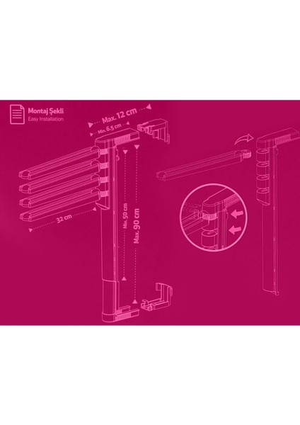 Beyaz Petek Kalorifer Tipi Çamaşır Kurutmalık ve Askı Seti fırsatları