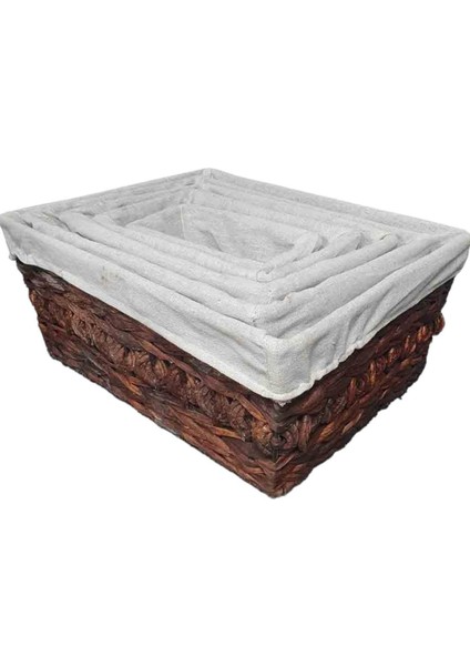 5'li Hasır Sepet Seti, Kahverengi, Düzenli ve Şık Saklama Çözümü