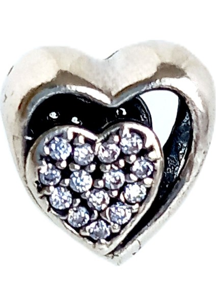 Gümüş Işıltılı Kalp Pan Tasarım Bileklik Uyumlu Kadın Charm 1 Sevgililer Günü Hediye fiyatları