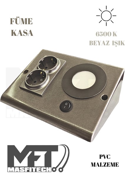 Dolap & Tezgah Altı Prizli Aydınlatma 3 Watt Füme Kasa
