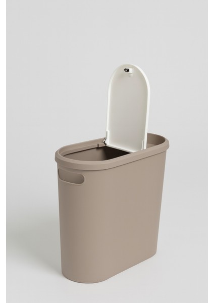 10 Litre Modern Tasarım Çöp Kovası – Banyo, Ofis, Mutfak Için Hijyenik & Pratik Atık Kutusu, Kahve Gövde