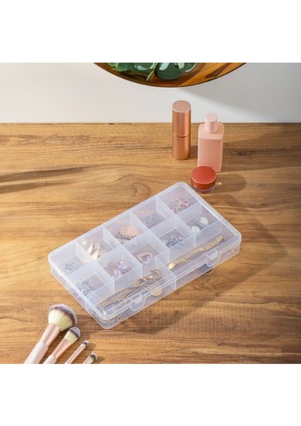12 Bölmeli Takı Kutusu, Organizer, Düzenleyici, Beyaz, Yüzük, Kolye, Toka, Malzeme