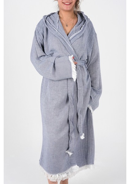 Kadın Müslin Bornoz Mor