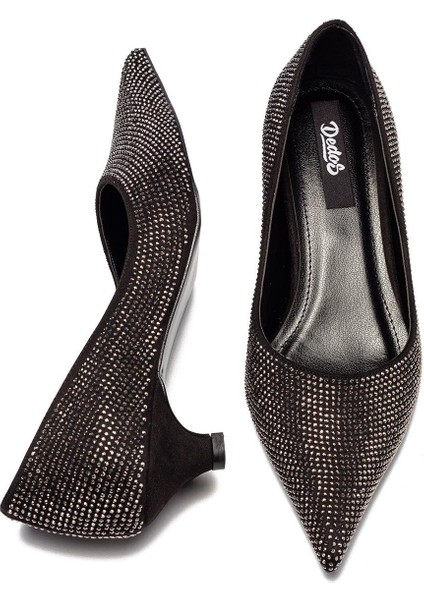 Taşlı Kadın Stiletto Abiye Taş İşlemeli Sivri Burun Kapalı Kısa Topuklu Ayakkabı 166 fırsatları