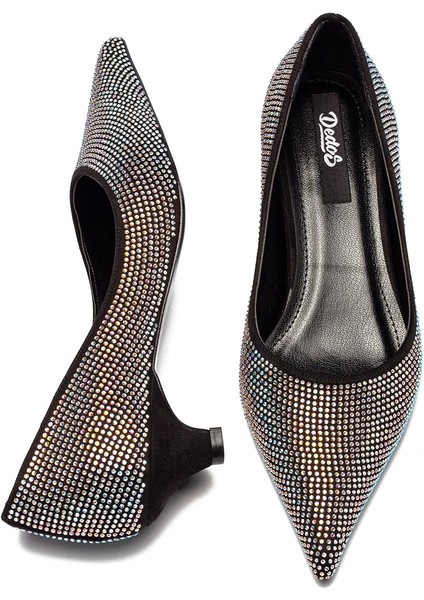 Taşlı Kadın Stiletto Abiye Taş İşlemeli Sivri Burun Kapalı Kısa Topuklu Ayakkabı 166 modelleri
