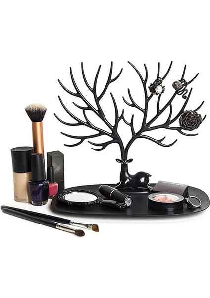 Siyah Geyik Tasarımlı Takı ve Mücevher Standı, Şık ve Kullanışlı Tasarım