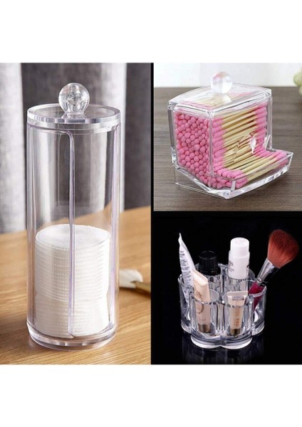 3'lü Siyah Makyaj Organizer Seti, Şık ve Kullanışlı Depolama Çözümü