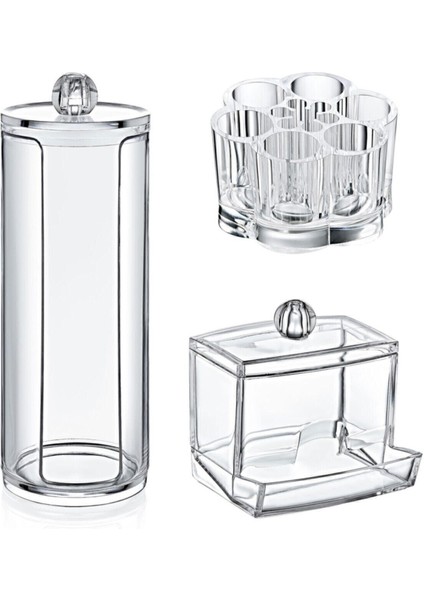 3'lü Siyah Makyaj Organizer Seti, Şık ve Kullanışlı Depolama Çözümü modelleri