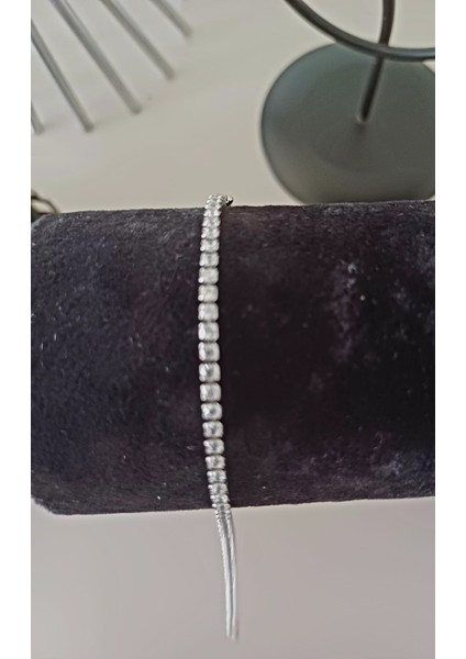 Çelik Taşlı Su Yolu Metalik Renk Bileklik