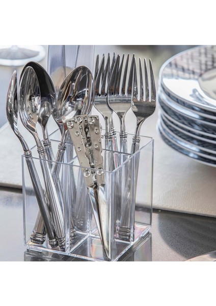 Beyaz 4 Bölmeli Kare Organizer, 11X11CM, Pratik ve Şık Düzenleyici