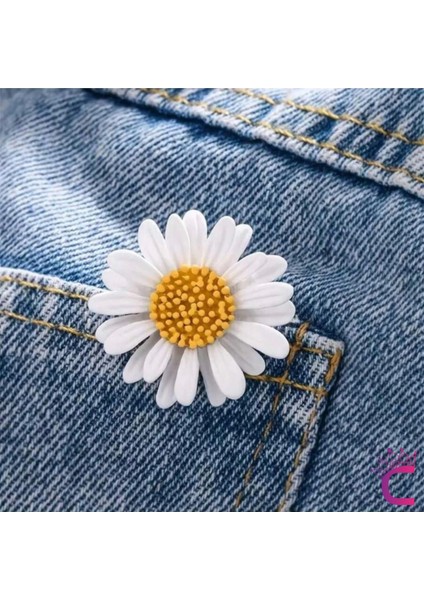 Papatya Çiçek Tasarım Broş - Hediyelik Elbise Çanta Şapka Ceket Aksesuar Kadın Yaka Iğnesi Broşu fiyatları