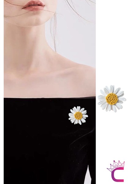 Papatya Çiçek Tasarım Broş - Hediyelik Elbise Çanta Şapka Ceket Aksesuar Kadın Yaka Iğnesi Broşu modelleri