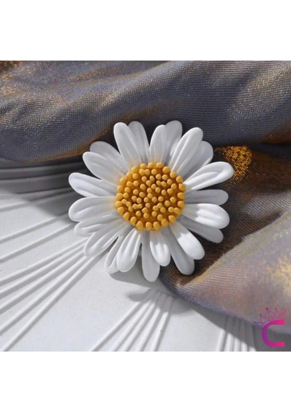 Papatya Çiçek Tasarım Broş - Hediyelik Elbise Çanta Şapka Ceket Aksesuar Kadın Yaka Iğnesi Broşu fırsatları
