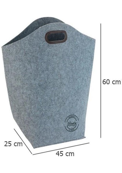 Gbmotıon Gri Keçe Çamaşır Sepeti – 60X45X25 Cm, Katlanabilir, Taşınabilir Saplı, Oyuncak & Kirli Sepeti 67,5 Litre fırsatları
