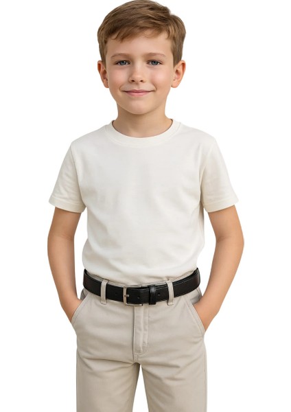 Çocuk Kemer Hakiki Deri Siyah