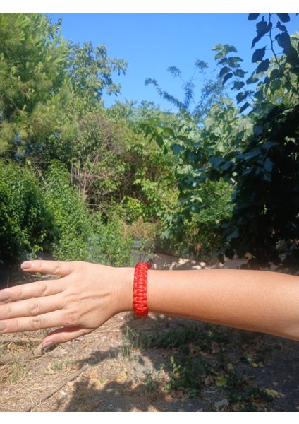 Kırmızı Paracord Bileklik 16 cm