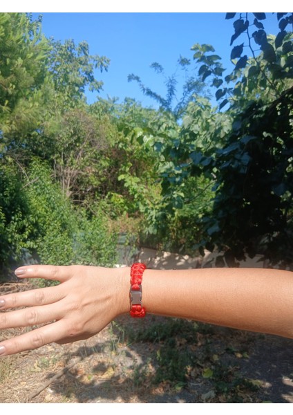 Kırmızı Paracord Bileklik 16 cm fiyatları