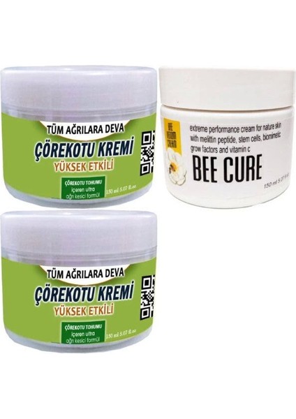 Çörek Otu Kremi Vücut Sızıları Için 2X150 Ml+Bee Cure Krem 150 ml