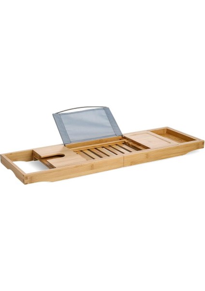 Gbmotion Bambu Küvet Üstü Banyo Tepsisi – Kitaplık, Kadehlik ve Sabunluk Bölmeli, Ayarlanabilir, Doğal Ahşap modelleri