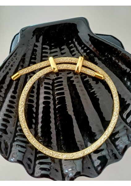 Simli Gold Renk Ip Bileklik