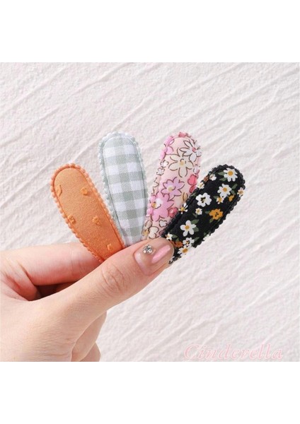 10'lu Özel Seri Nakışlı Çiçekli Çocuk Yumuşak Çıtçıtlı Toka Seti - Kız Bebek Çıt Çıt Saç Tokası fiyatları