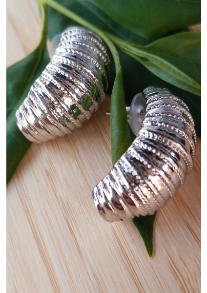 Gümüş Renk Lüks Gösterişli Damla Model Küpe