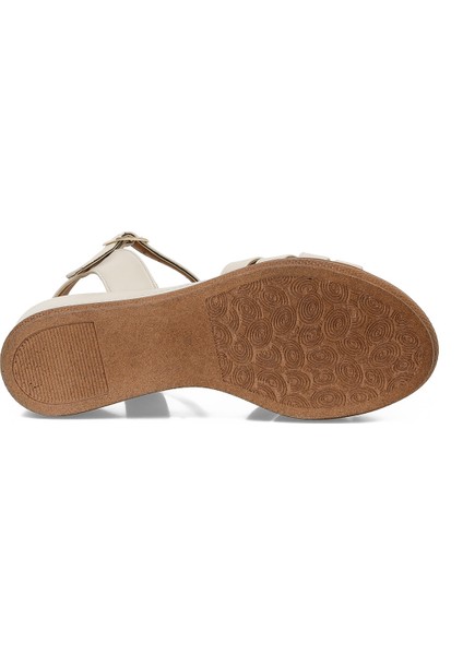 25S-281 5fx Bej Kadın Dolgu Topuk Sandalet