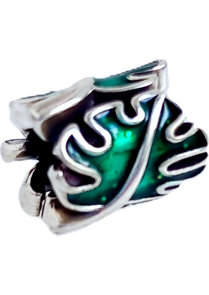 Gümüş Yeşil Devetabanı Yaprakları Pan Tasarım Bileklik Uyumlu Kadın Charm 1 Sevgililer Günü Hediye fiyatları