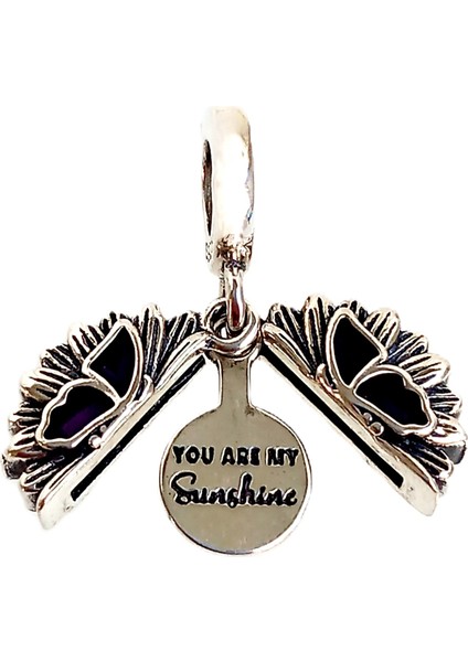 Gümüş You Are My Sun Shıne Pan Tasarım Bileklik Uyumlu Kadın Charm 1 Sevgililer Günü Hediye