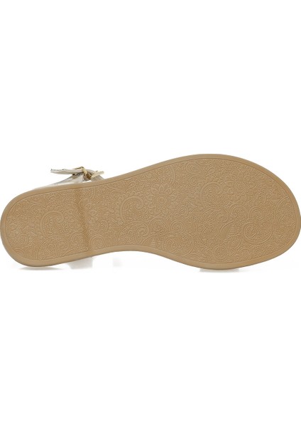 24S-117 5fx Bej Kadın Düz Sandalet