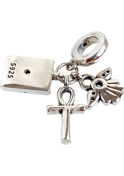 Gümüş Ankh Melek Pan Tasarım Bileklik Uyumlu Kadın Charm 1 Sevgililer Günü Hediye fiyatları