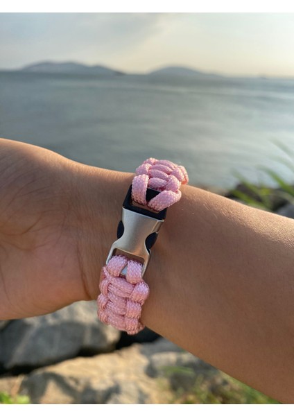 Pembe Paracord Bileklik 16 cm