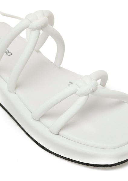 25S-280 5fx Beyaz Kadın Düz Sandalet