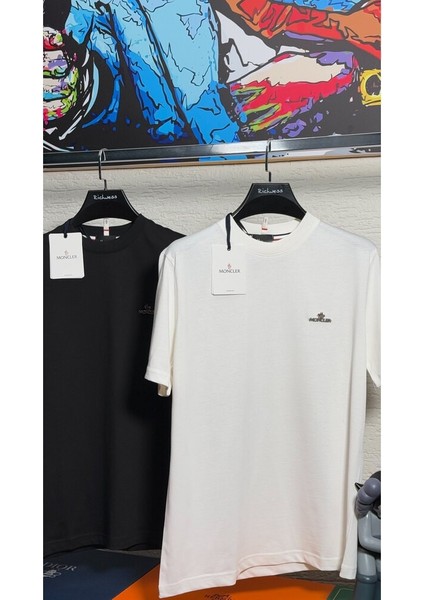 Metal Plaka Logo Detaylı Erkek T-Shirt