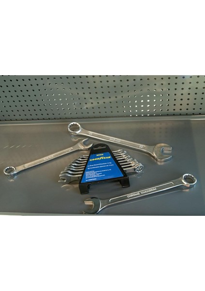 12 Parça Kombine Anahtar Seti, Cr-V Çelik, 6-22 Mm, Açılı Başlık, Taşıma Tutuculu
