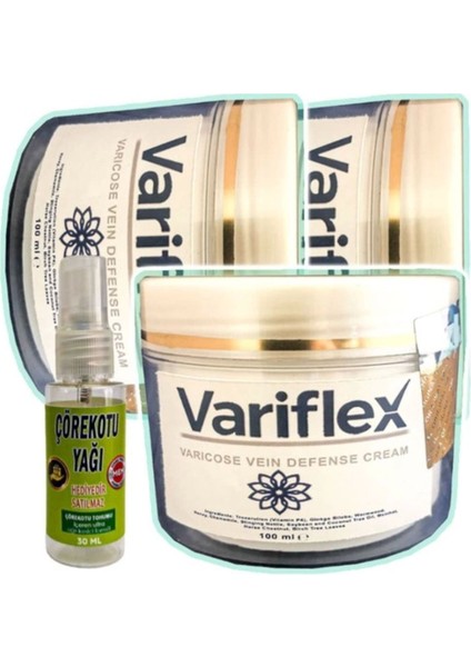 Variflex Bacak Bakımı Kremi 100 ml x 3 Adet + Çörek Otu Yağı 30 ml