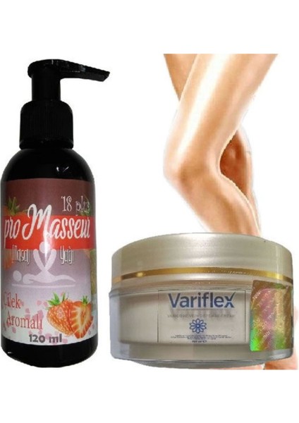 Promasseur Plus Çilek Aromalı Masaj Yağı-Variflex Krem ile