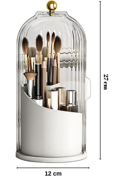 Şeffaf Kapaklı 360 Döner Standlı Kozmetik ve Makyaj Organizer indirimleri