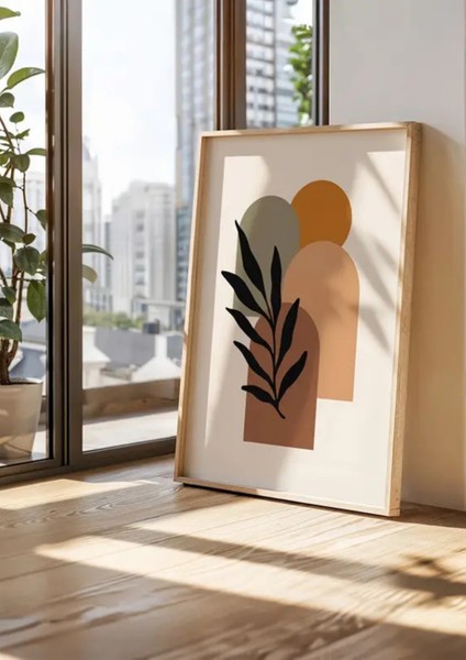 Doğal Ahşap Çerçeveli Uv Baskı 3'lü Soyut Desenli Tablo Seti – Modern & Şık Duvar Dekoru fırsatları