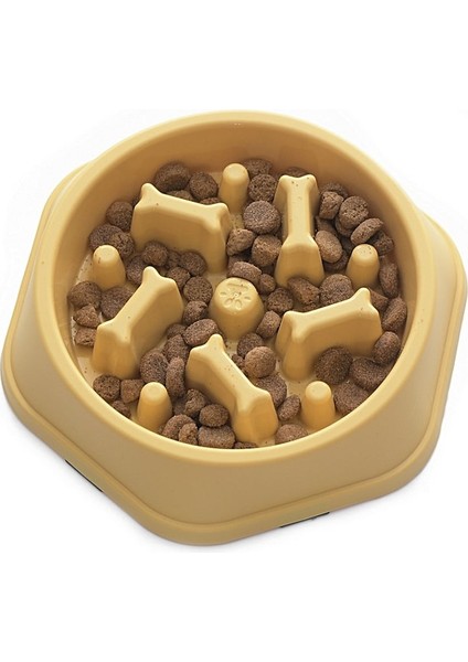 Köpek Yavaş Yemeye Yardımcı Mama Kabı Masego - Slow Eater Sarı