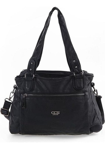 Zuwer Siyah Cilt Omuz Çantası