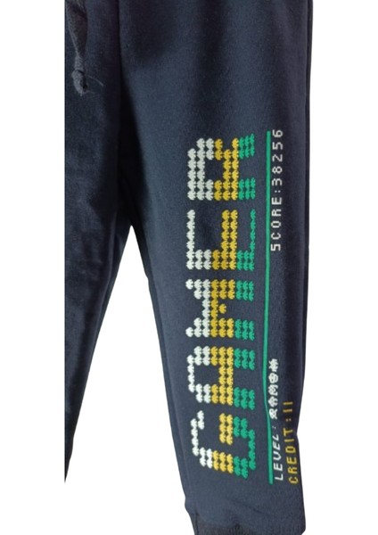 Erkek Çocuk Alt Eşofman Renkli Baskılı Lacivert