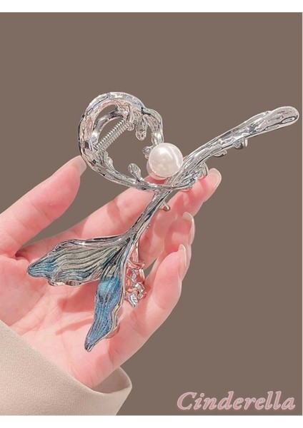 Zarif Incili Deniz Kızı Balık Kuyruğu Model Büyük Metal Mandal Toka - Gür Saç Mandallı Topuz Tokası modelleri