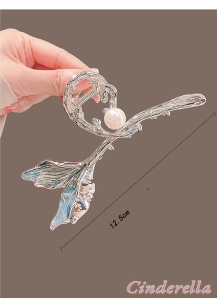 Zarif Incili Deniz Kızı Balık Kuyruğu Model Büyük Metal Mandal Toka - Gür Saç Mandallı Topuz Tokası indirimleri