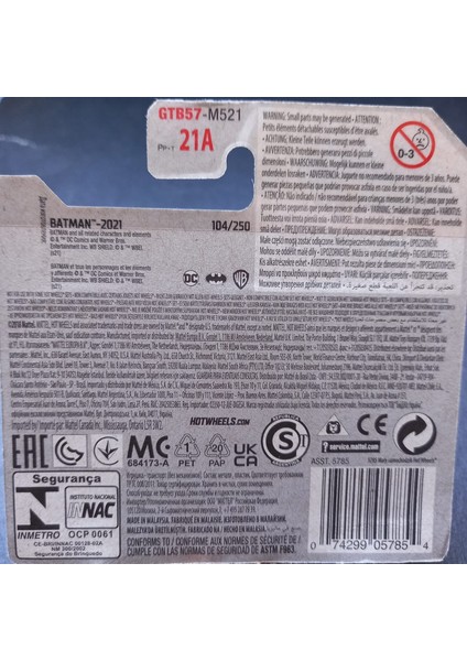 Escoines 39963688E004FC7796 Hotwheels 1/64 2021 Batman Batplane 3/5 fırsatları