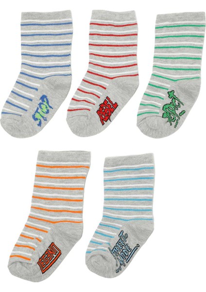 Legend 5 Lı Skt-B 5fx Grı Multı Erkek Çocuk Soket Çorap
