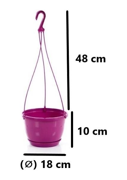 SO-SM01 Safir Makrome Askılı Balkon Saksı 1,7 Lt Vişne 6 Adet fiyatları