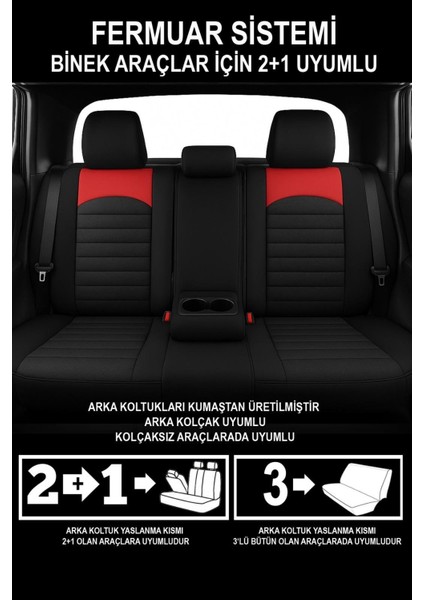 Toyota Yaris Thor Tay Tüyü Kırmızı Üniversal Oto Koltuk Kılıfı fırsatları